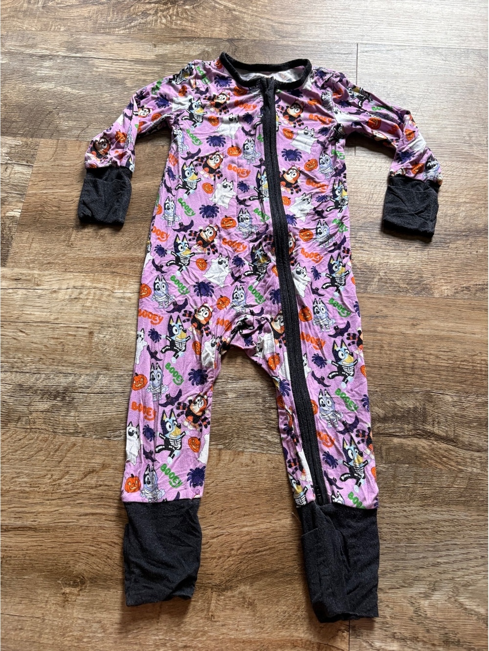 Toddler Girls' Halloween Pajamas 2T Purple Black Halloween Bluey Print